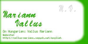 mariann vallus business card